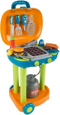 Kids Play Grill BBQ Toy Set With Realistic Sounds Lights Indoor Outdoor Activity