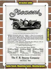 Metal Sign - 1908 Stearns Motor Cars- 10x14 inches
