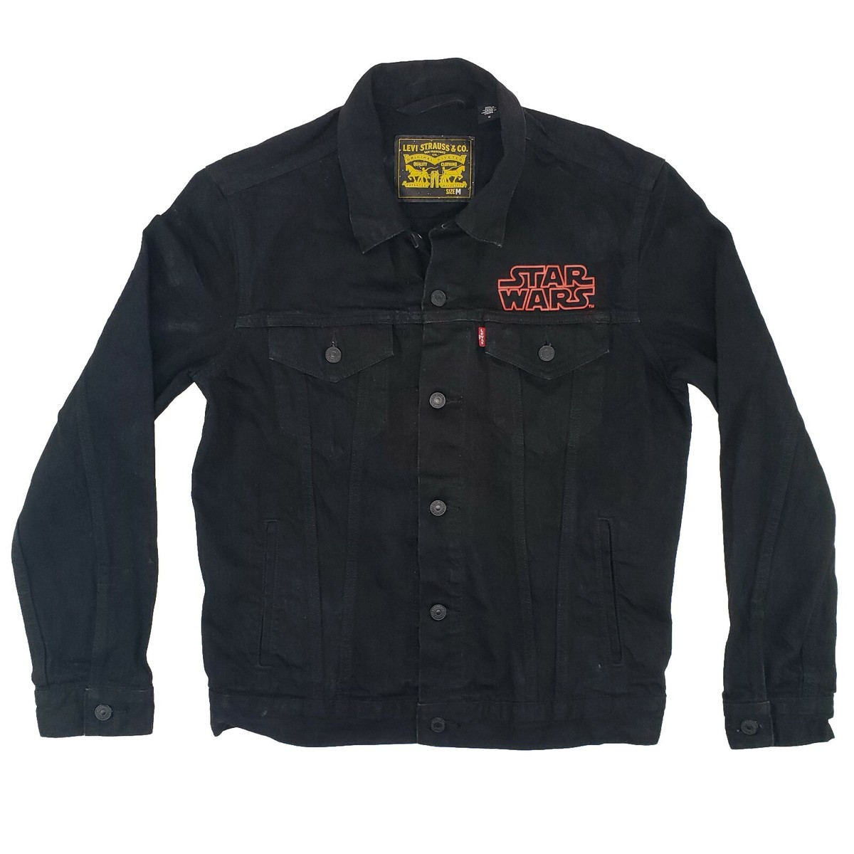 Levis x Star Wars Darth Vader Denim Jean Jacket Black Trucker Mens