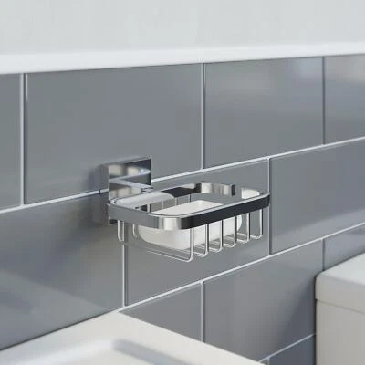 ARCHITECKT Chrome Wall Hung Soap Dish Modern Bathroom Wall Mounted Zinc Alloy Material