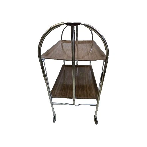 Table desserte roulante pliante Plateau Formica vintage TEXTABLE Platex Étagère - Photo 2/4