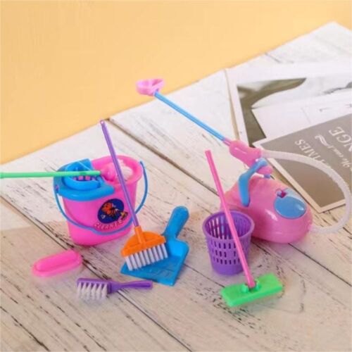 9pcs/set Mop DollHouse Household Cleaning Tools  Kids/Children/Toddler - Picture 1 of 12