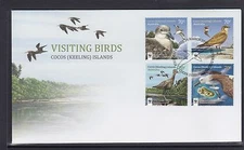 COCOS Islands 2015 VISITING BIRDS Wildlife  design set of 4 on FDC