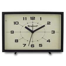 Analog Alarm Clock 6 inch Silent Non Ticking Small Clock with Night Light Bat...