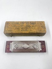 Vintage Harmonica M. Hohner No.46 1/2 Tremolo Concert Harp Hammered Reeds  Box