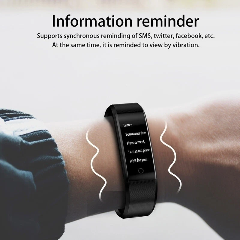 Smartwatch Heart Rate Blood Pressure Monitor Fitness waterproof Android Watch  - Image 3 of 4