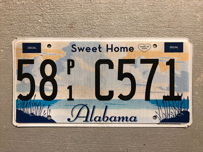 #ad VINTAGE ALABAMA LICENSE PLATE HEART OF DIXIE SWEET HOME RANDOM LETTERS NUMBERS $8.99