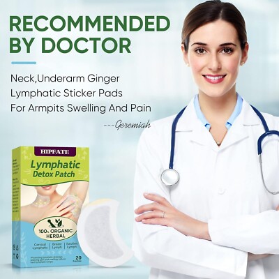 Lymphatic Detox Patch - For Swollen Lymph Glands, Parametrial Lymph, 20 Patches