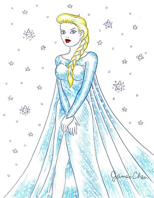 DISNEY ELSA OF FROZEN ORIGINAL COMIC ART COLOR SKETCH 4 eBay