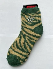NCAA South Florida Bulls Striped Fuzzy Socks Size Womens Medium 6-11