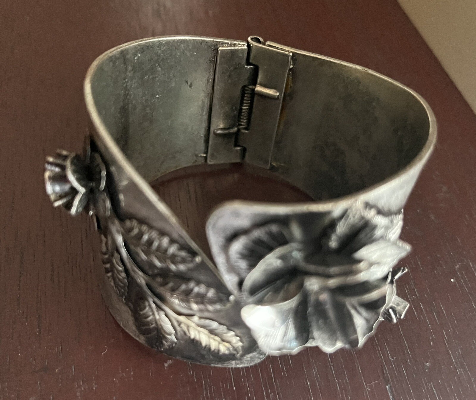 Antique Raised Rose Floral Chunky Statement Sprin… - image 14