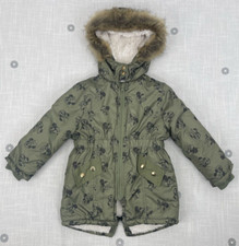 Disney Junior Minnie Mouse Print Faux Fur Lined Hooded Coat Girls Sz 2T EUC