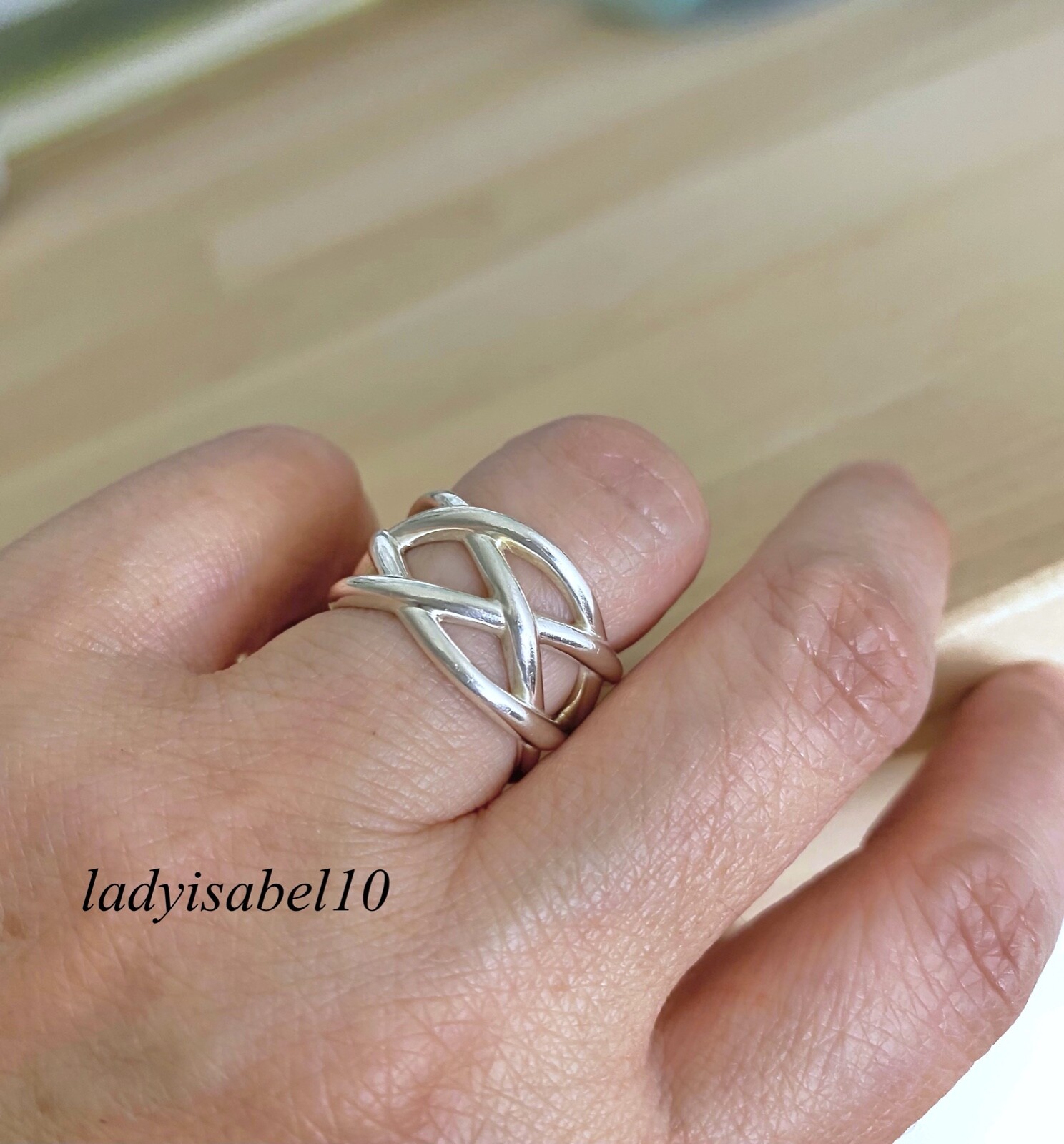 Tiffany Sz Celtic Knot Wide Band Ring Love Sterling Silver