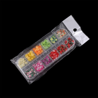 12Pc Soft Polymer Clay Mini Flower Fruit Animals Heart Resin Mold Fillings Craft