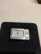 Silver plated miniature desk novelty television clock fully working