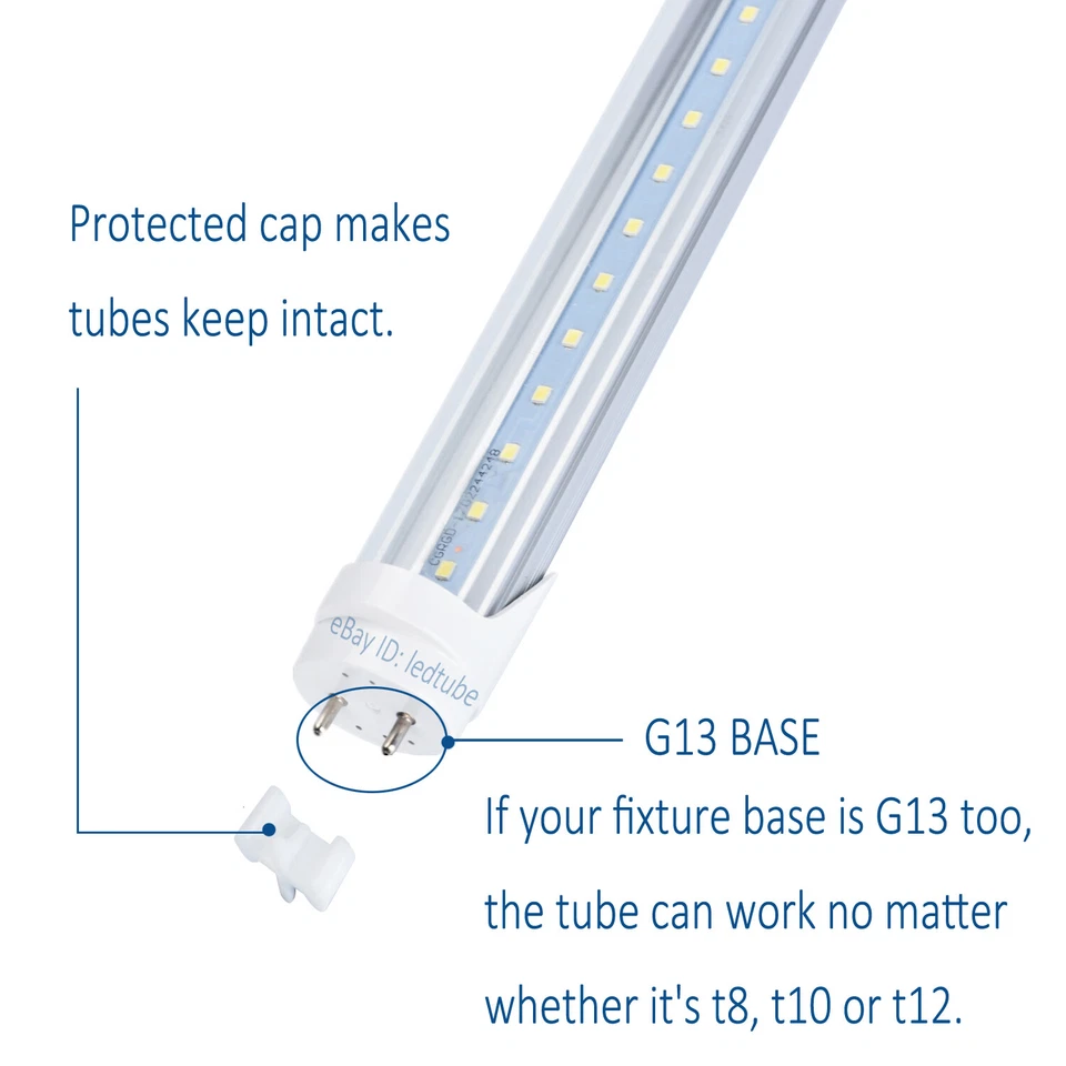 10-100 PACK T8 4 FT LED Tube 6000K 6500K 22W Fluorescent Replacement Lights Bulb - Image 2 of 4