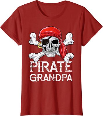 Pirate Grandpa Jolly Roger Fathers Day Gifts Family Ladies' Crewneck T-Shirt