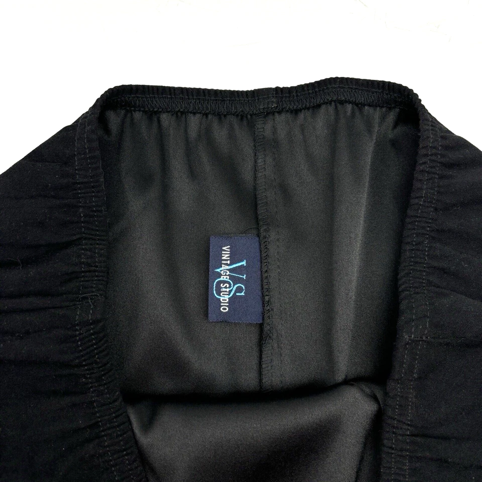 Saia linha A cintura elástica malha poliéster preto estúdio anos 80 vintage L 30x20" - Imagem 3 de 4