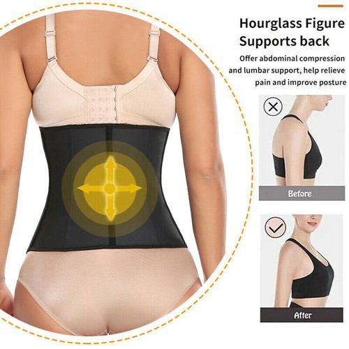 100% Latex Waist Trainer Corset Cincher Fajas Colombianas Reductoras Body Shaper - Picture 4 of 14