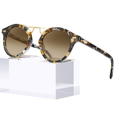 Small Face Acetate Sunglasses for Women UV Protection, Retro Bridge Eyewears