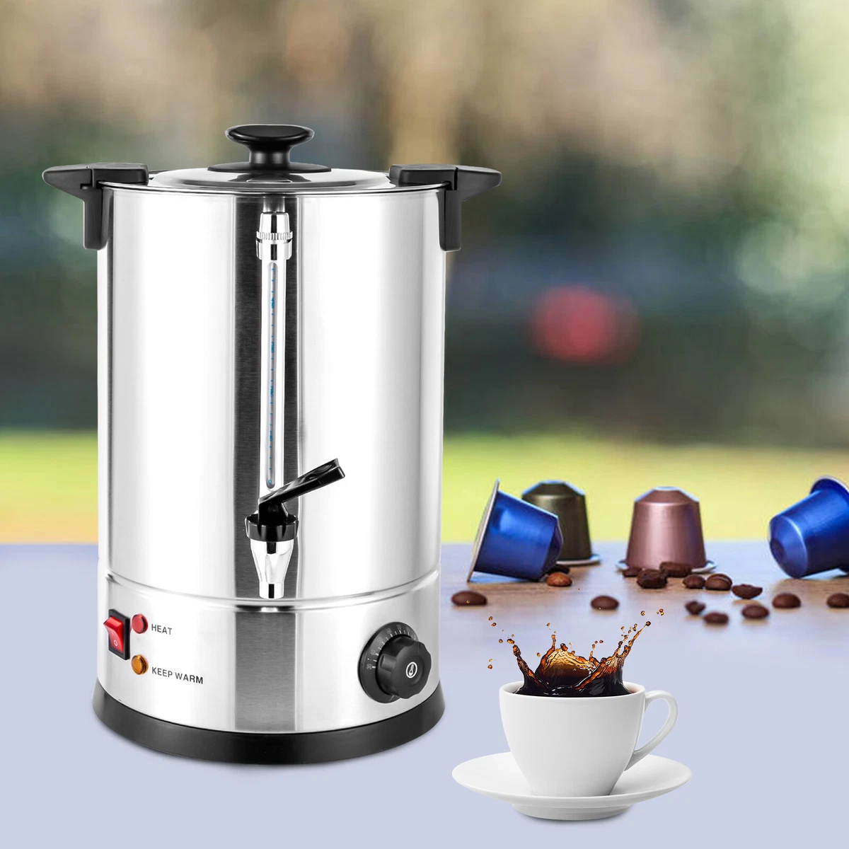 Commercial 12L Coffee Urn Large Tea Dispenser Coffee Maker Hot Water Home  1KW