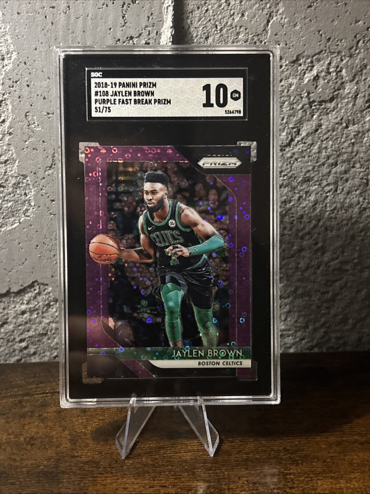 JAYLEN BROWN 2018-2019 Prizm #108 PURPLE FAST BREAK REFRACTOR 51/75 Celtics rare