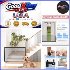 Black Retractable Dog Gate for Stairs Doorways Hallways Indoor 69x28