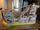 Vintage J Chein 1950s Tin Litho Roller Coaster Wind Up Toy w/ Original Box