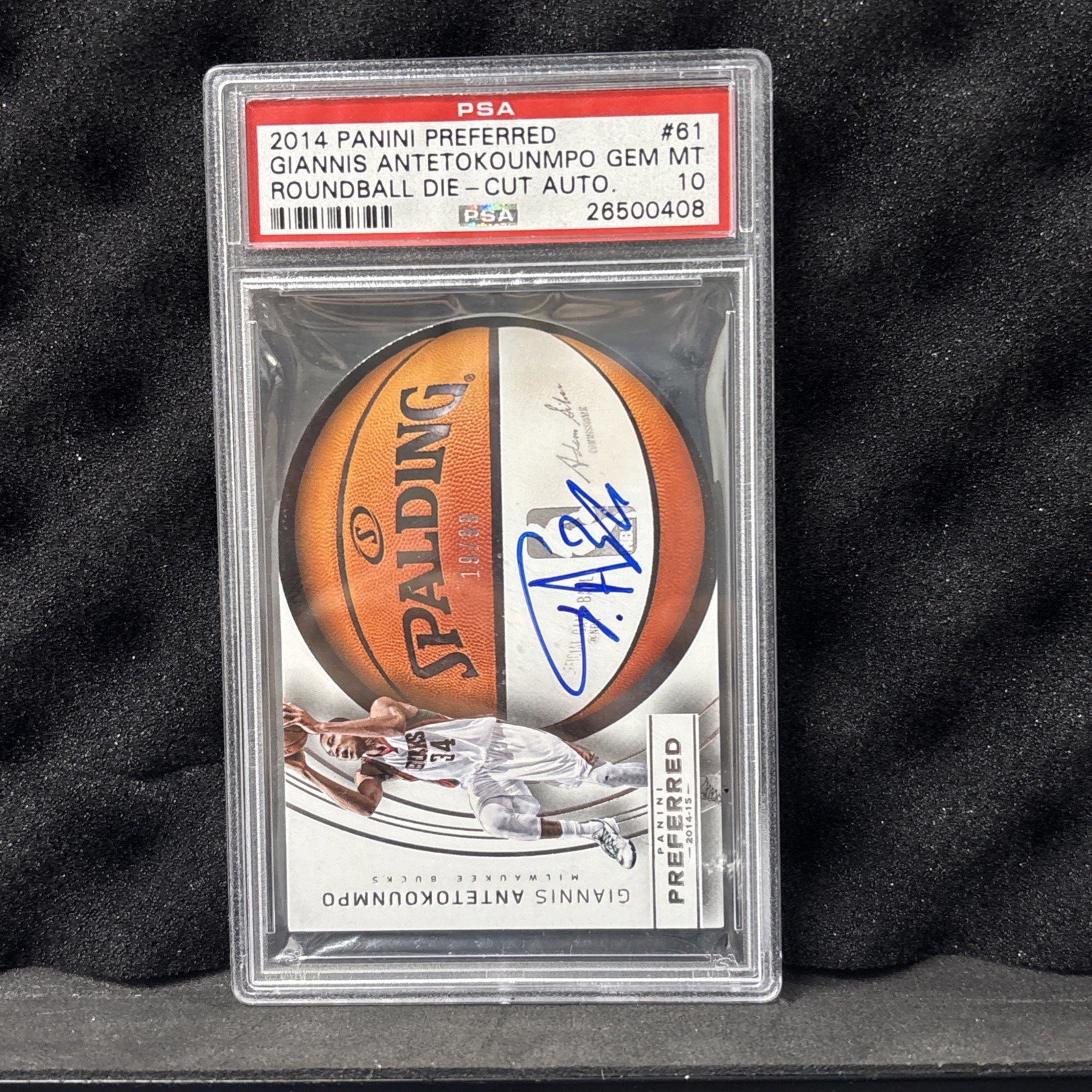 Panini 2014-15 Preferred Roundball Die-Cut Auto Giannis #61/99 PSA 10 POP of 3