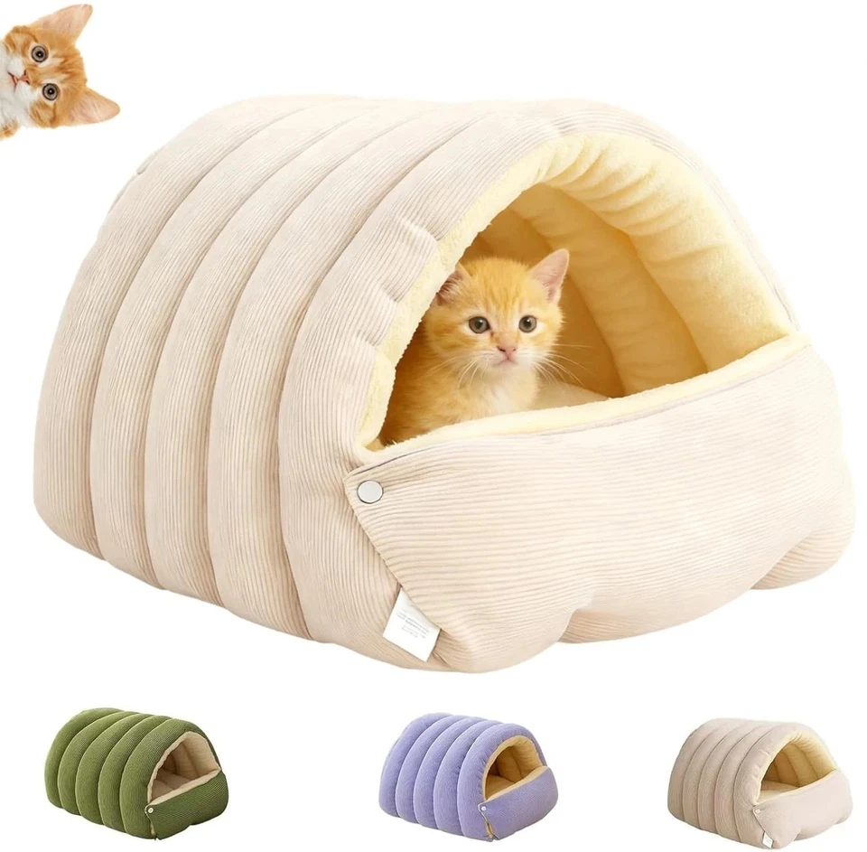 Cat Cave Winter Warm Plush Bed Enclosed Soft Warm Pet Cave For Cat Dog - Image 4 of 4