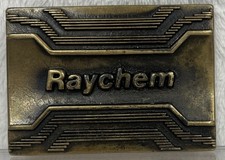 Raychem Solid Brass Belt Buckle 1981