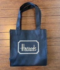 Harrods Knightsbridge bag black and goldtone, canvas zipper pocket inside