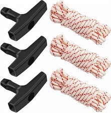 3-Pack 10ft Pull Cord Rope with Ergonomic Handle for Lawn Equipment