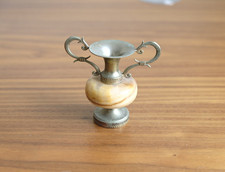 # Kleine Vintage Vase Amphore Metall & Stein 8 cm Antik Stil