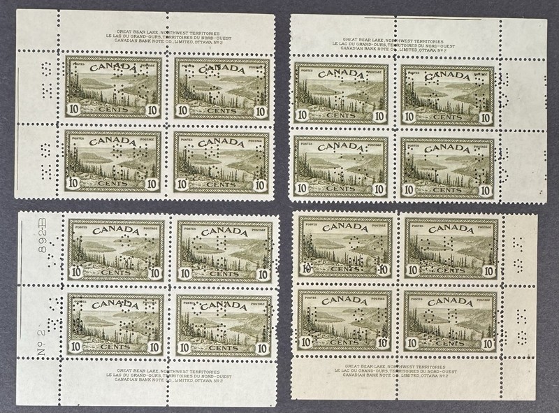 Canada, 1946, Scott #O269, Matched Set of Plate Blocks, Plate #2, Mint, NH, Rare