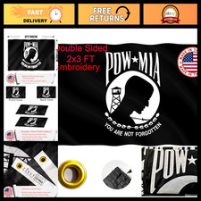 Heavy Duty 2x3 POW MIA Flag - Double Sided, Vivid Colors, Outdoor Use, USA Made