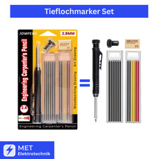 Tieflochmarker Set – Zimmermannsbleistift mit Ersatzminen – Baumarker Tiefloch