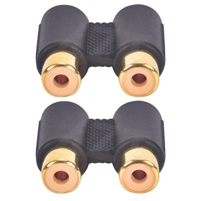 2-RCA Female To Female Coupler Audio Adapter Connector Gold Plated Converter