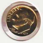 24k Gold Plate Rare Old US 1977 Liberty Roosevelt Dime Collector Collection Coin