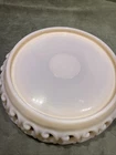 VTG Fenton PINK Milk Scroll Lace Plate! Reverse C Border NICE!