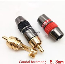 2*Connettori Audio Diylive RCA  Placato Oro,Cavo Da mm 06 Spina Maschio Hifi 