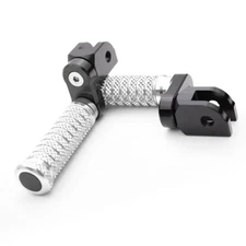 Silver M-Grip 1" CNC Adjustable Front Foot Pegs For Tuono V4 R 1100 RR 11-18 19