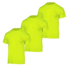 Safety T Shirts High Visibility 3 Pack Hi Vis Short Sleeve Construction Work ...