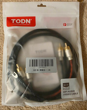 TODN Low-Capacitance HiFi Turntable Gold RCA Cable w Silver Ground 1M L K
