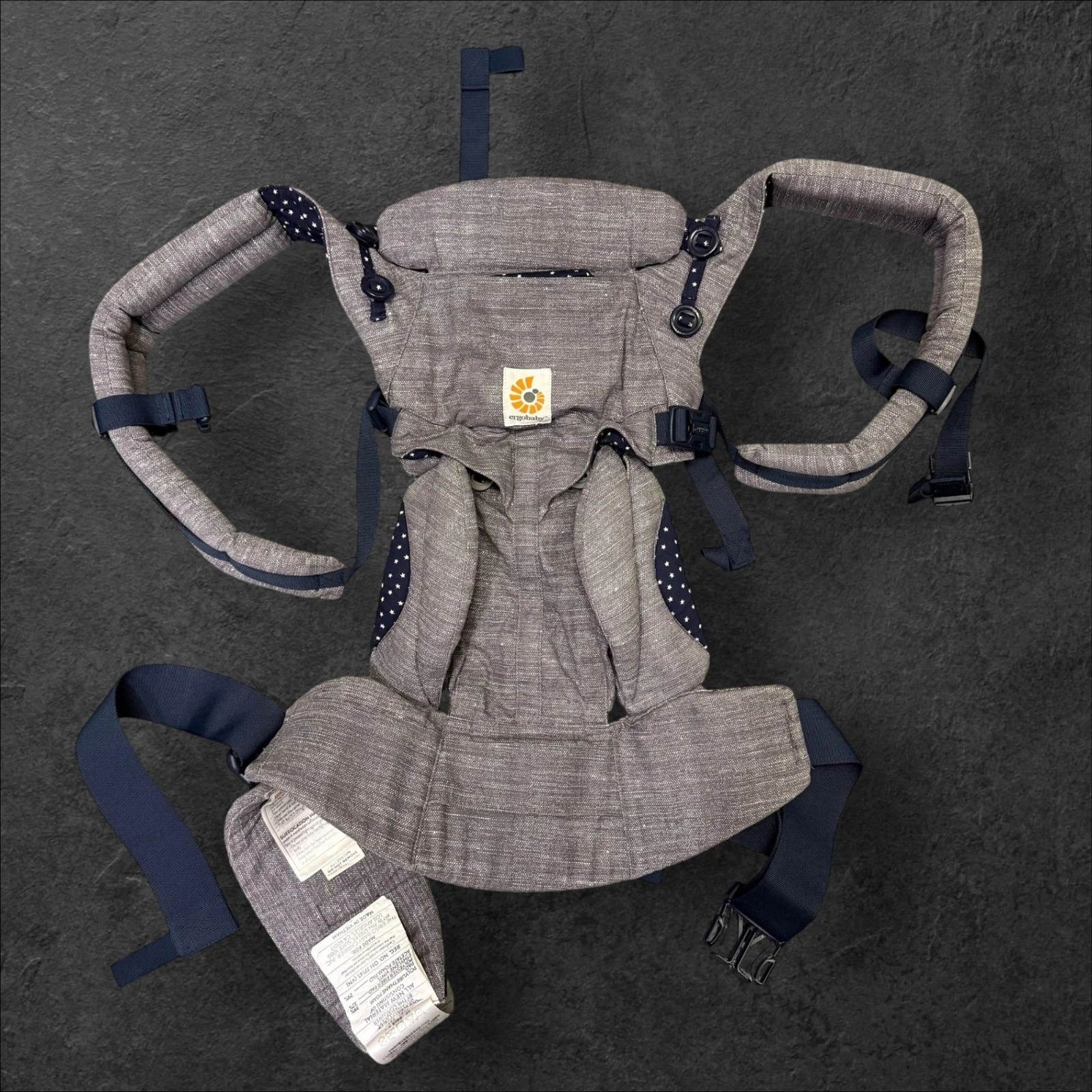 Ergobaby Omni 360 Baby Carrier Star Dust Grey Navy Stars BCS360STRDST 7-45 lbs
