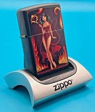 Brand New 2019 ZIPPO Lighter Super Rare SHE DEVIL WOMAN Satin Matte Black