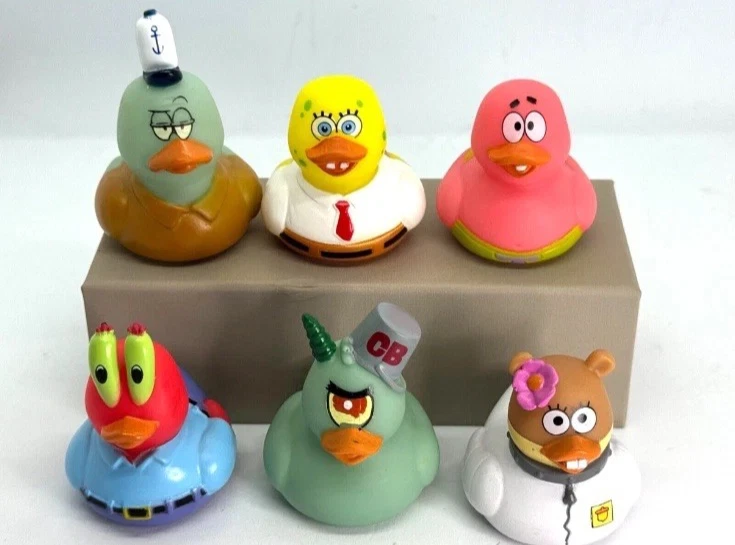 Nickelodeon Bob Esponja Pantalones Cuadrados Personaje Patos de Goma Paquete de 3 - Elige Foto 3 de 4