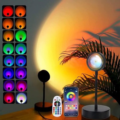 Sunset Lamp Projector Led Lights for Bedroom Night Light RGB Lights Sun Sunli...