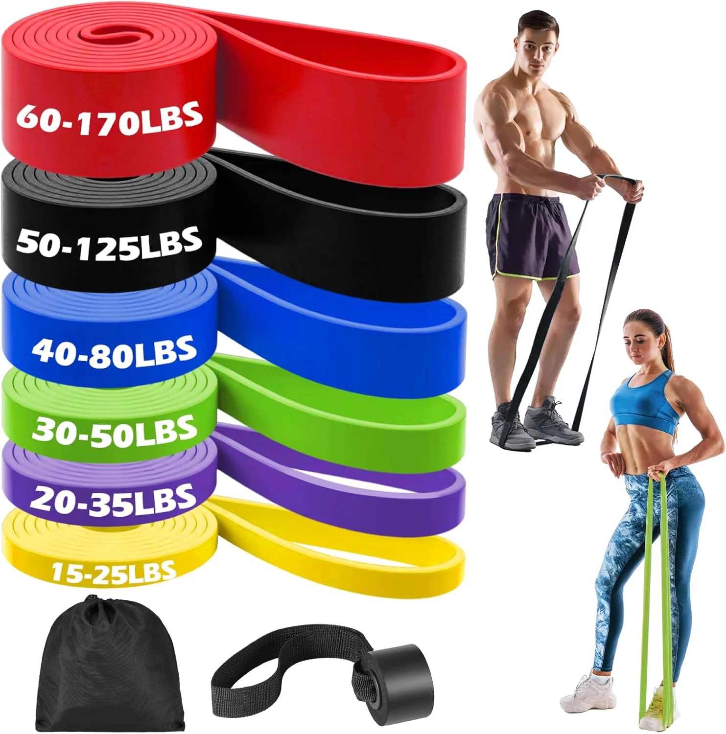 Resistance Bands, 6 Resistance Levels Pull up Assistance Bands, Exercise Bands f