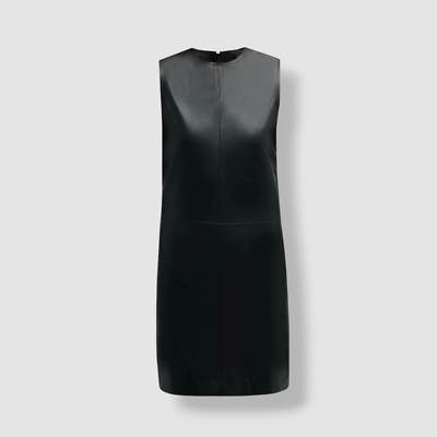$495 Rag & Bone Women's Black Desta Faux Leather Shift Dress Size 12